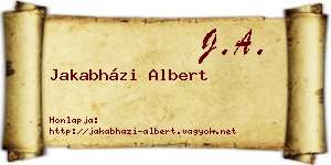 Jakabházi Albert névjegykártya