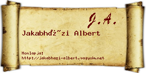 Jakabházi Albert névjegykártya