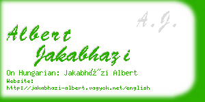 albert jakabhazi business card